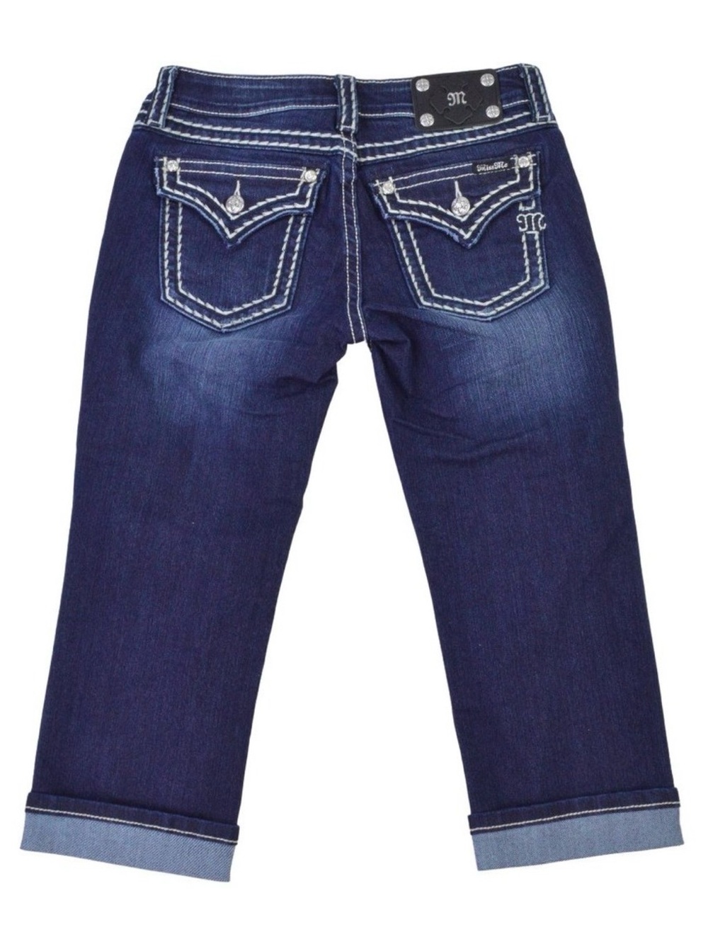 Miss Me Signature Cuffed Capri Jeans Bling Size 30